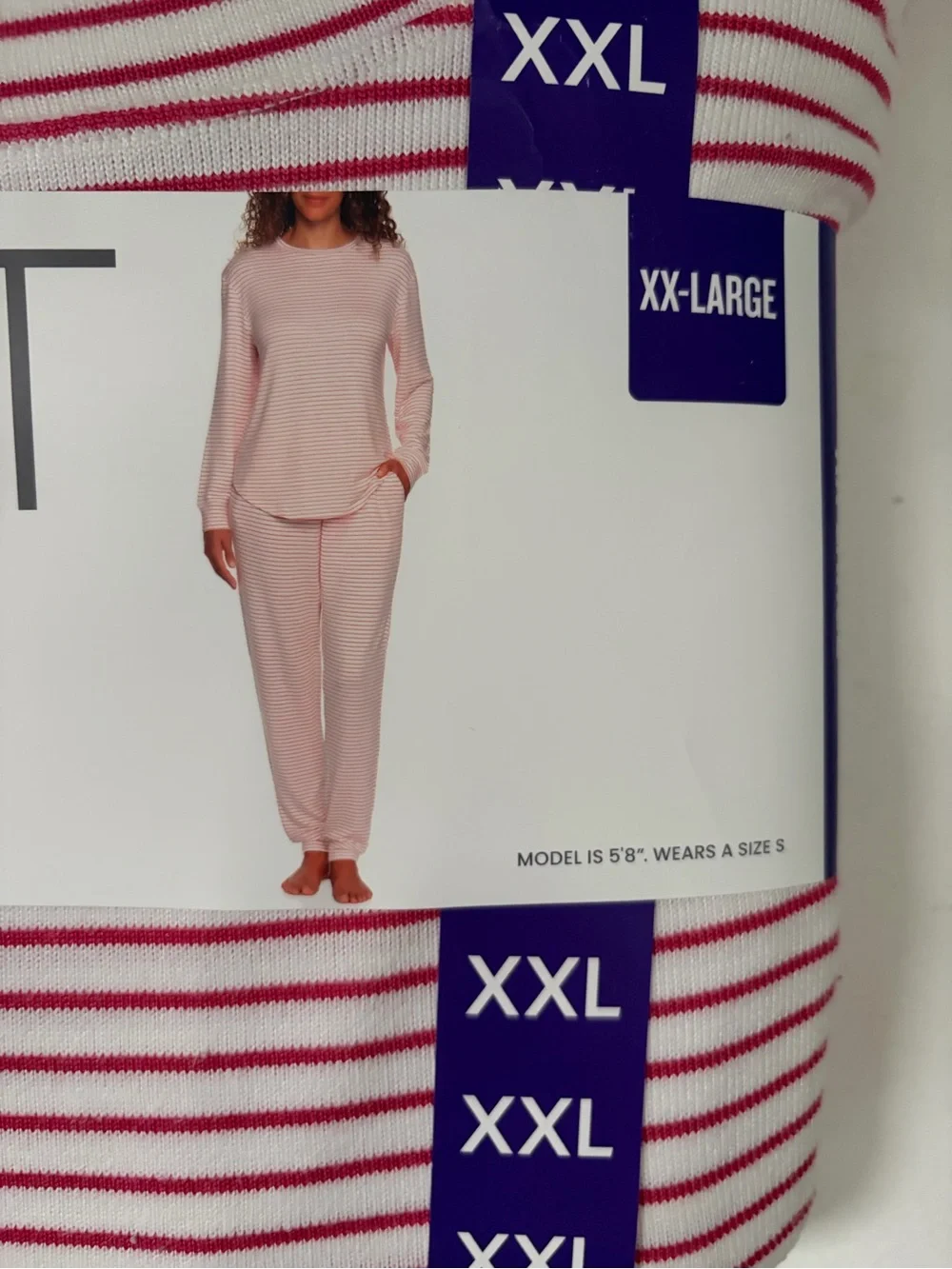 NWT LOFT Women’s  Pajama Set - Red & White Striped 2XL